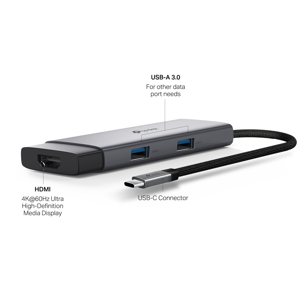 UH5020C - USB Type-C 5 in 1 集線器 High Speed 5 in 1 Hubs / Adapter (100W快速充電埠) (5 Gbps 高速資料傳輸)