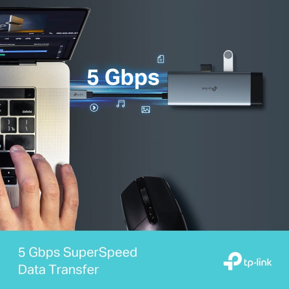 UH6120C - USB Type-C 6 in 1 集線器 High Speed 6 in 1 Hubs / Adapter (100W快速充電埠)