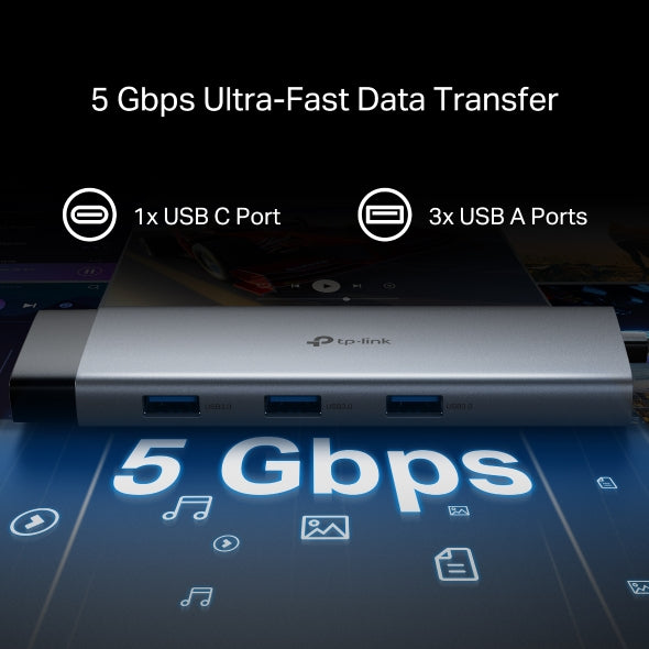 UH9120C - USB Type-C 9 in 1 集線器 High Speed 9 in 1 Hubs / Adapter (100W快速充電埠)