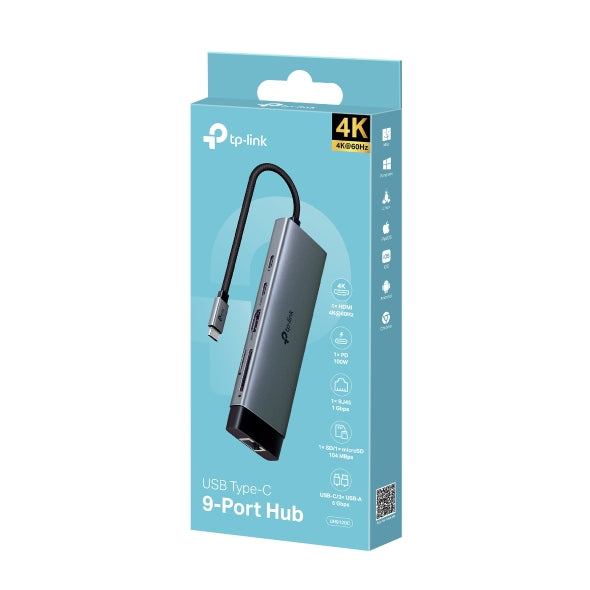 UH9120C - USB Type-C 9 in 1 集線器 High Speed 9 in 1 Hubs / Adapter (100W快速充電埠)