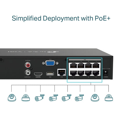 VIGI NVR1008H-8MP - VIGI 8 路 PoE+ 網路監控主機/監視器主機(NVR)