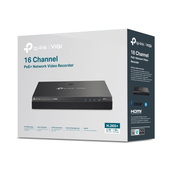 VIGI NVR2016H-16P - VIGI 16 路 PoE+ 網路監控主機/監視器主機(NVR)