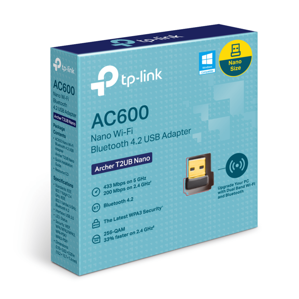 Archer T2UB Nano AC600 超迷你型 Wi-Fi 藍牙4.2 USB無線網卡