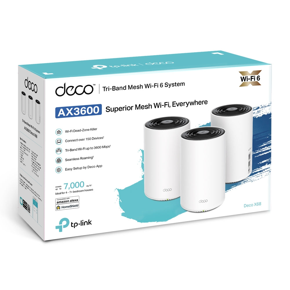 Deco X68 AX3600 Tri-Band Gigabit WiFi 6 Mesh Router