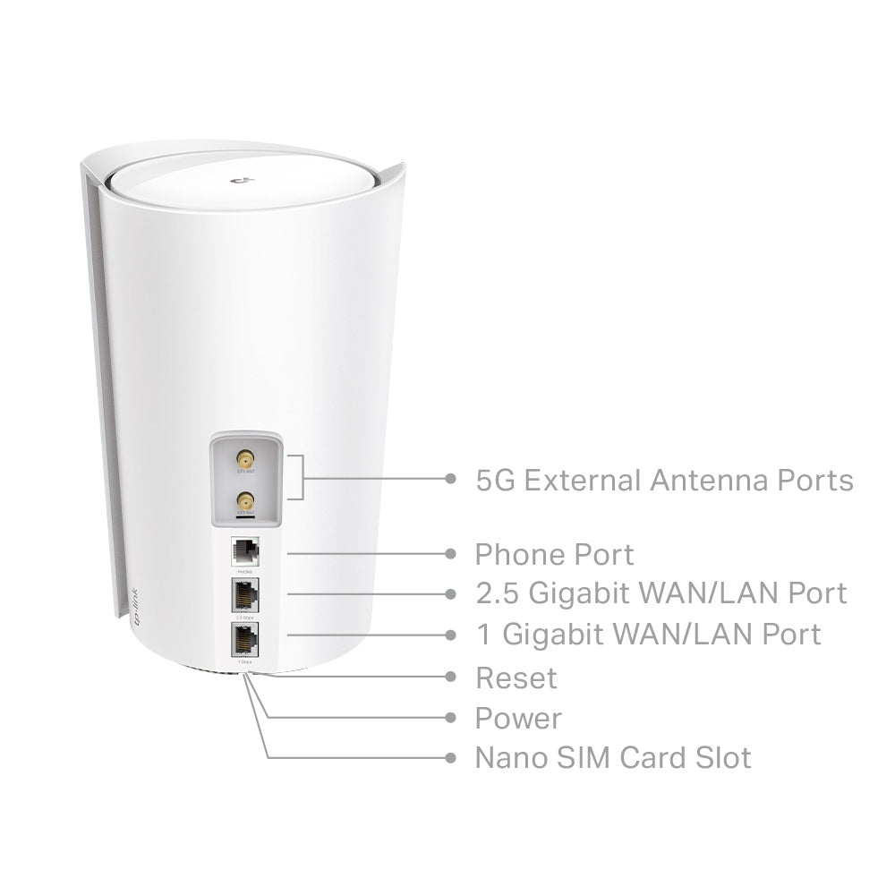 Deco X80-5G  5G SIM AX6000 Wi-Fi 6 2.5G WAN/LAN Mesh CPE Router